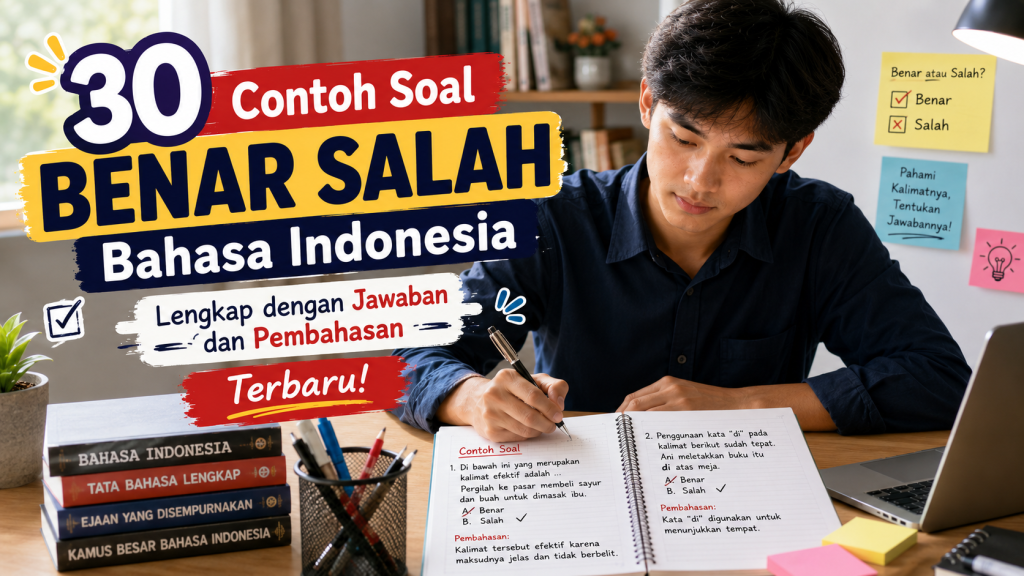 30 Contoh Soal Benar Salah Bahasa Indonesia Lengkap dengan Jawaban dan Pembahasan Terbaru