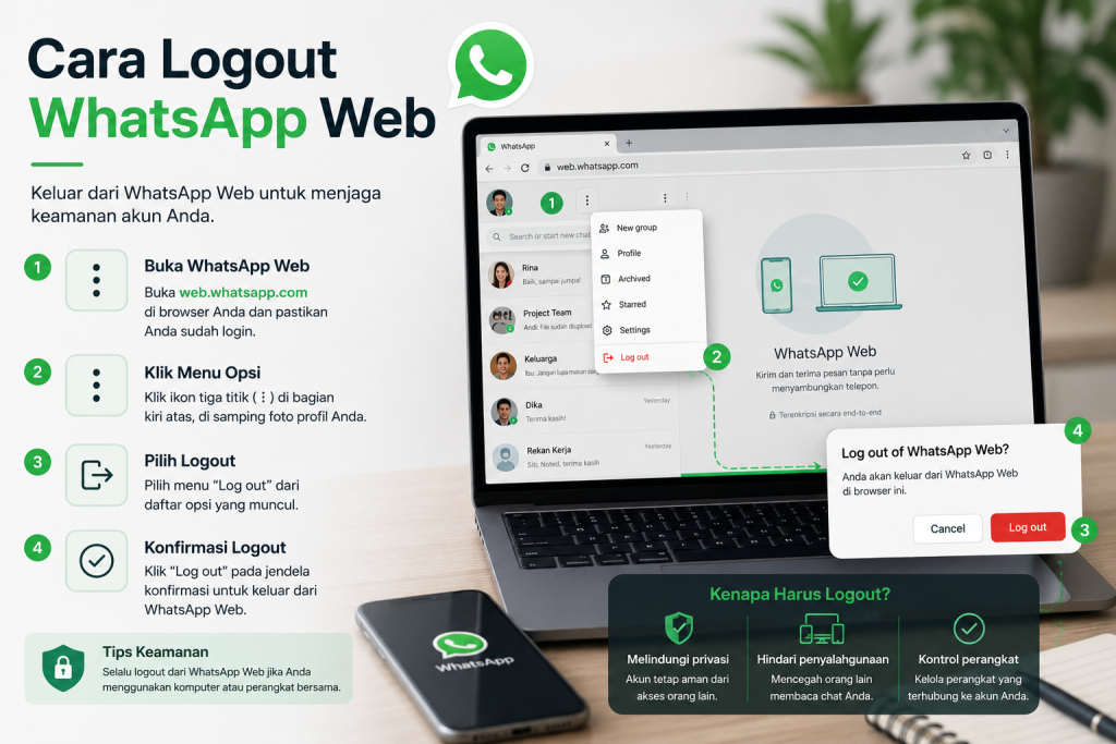 Cara Log Out Whatsapp Web