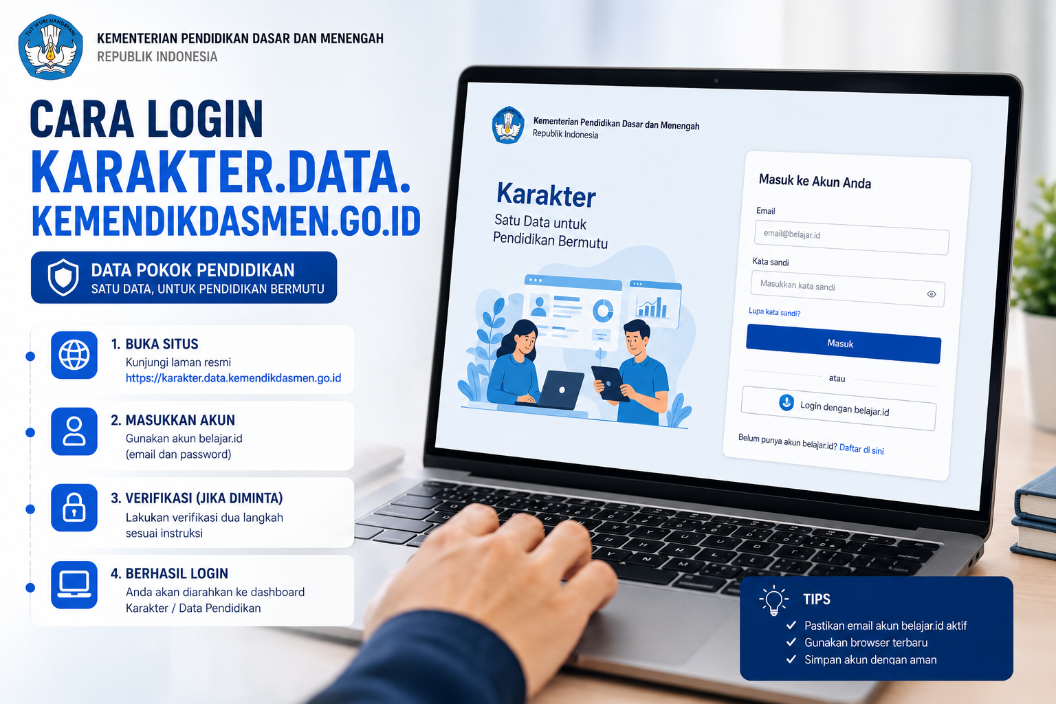 Cara Login Karakter.data.kemendikdasmen.go.id untuk Akses ...