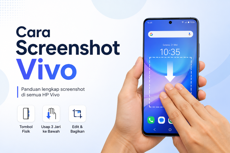 Cara Screenshot Vivo di Semua Tipe dengan 3 Jari tanpa Tombol Power 2026