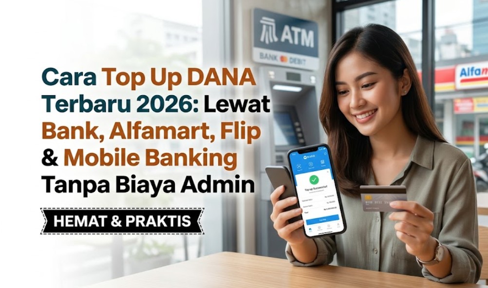 Cara Top Up DANA Terbaru 2026 Lewat Bank, Alfamart, Flip & Mobile Banking Tanpa Biaya Admin