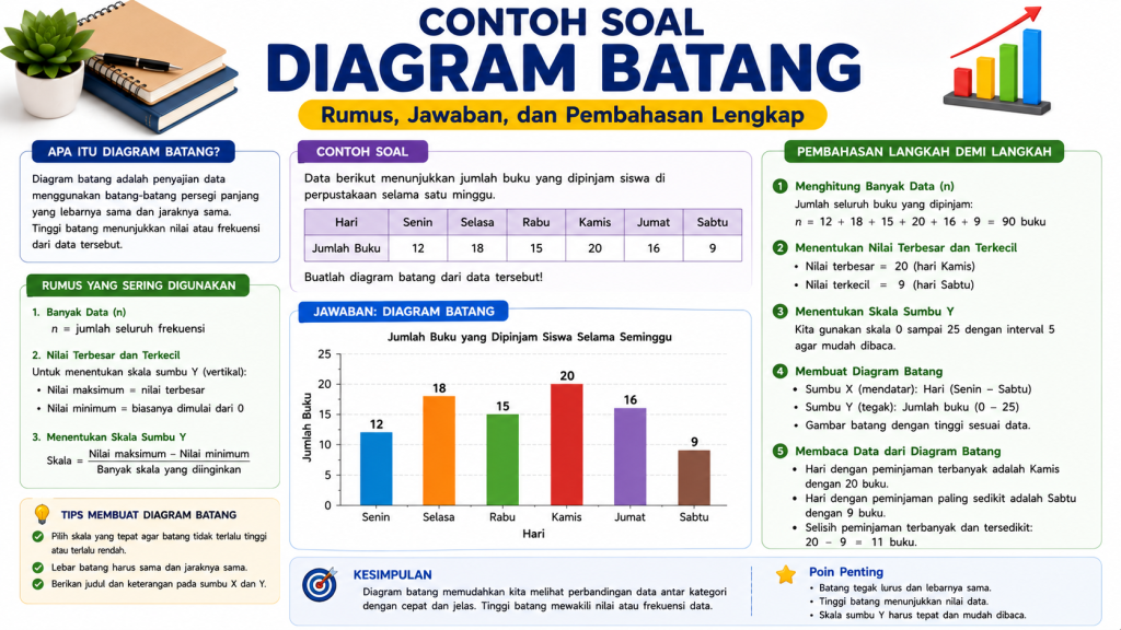Contoh Soal Diagram Batang Rumus, Jawaban, dan Pembahasan Lengkap