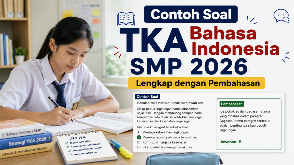 Contoh Soal TKA Bahasa Indonesia SMP 2026 Lengkap dengan Pembahasan