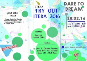 Jadwal Terbaru Try Out ITERA