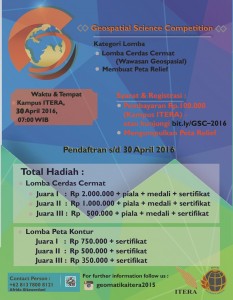 Ayo, Ikuti ITERA Geospatial Science Competition !