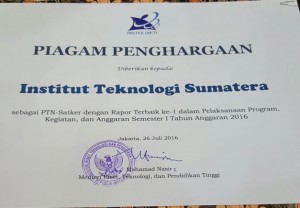 ITERA Raih Penghargaan PTN Satker Terbaik