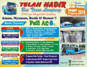 Bus Trans Lampung Layani Rute ke ITERA