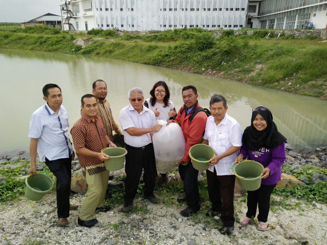 Benih Ikan Nila Ditebar di Embung ITERA