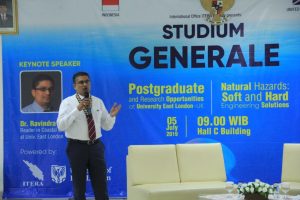 Studium Generale ITERA-University of East London Bahas Penanganan Bencana Alam