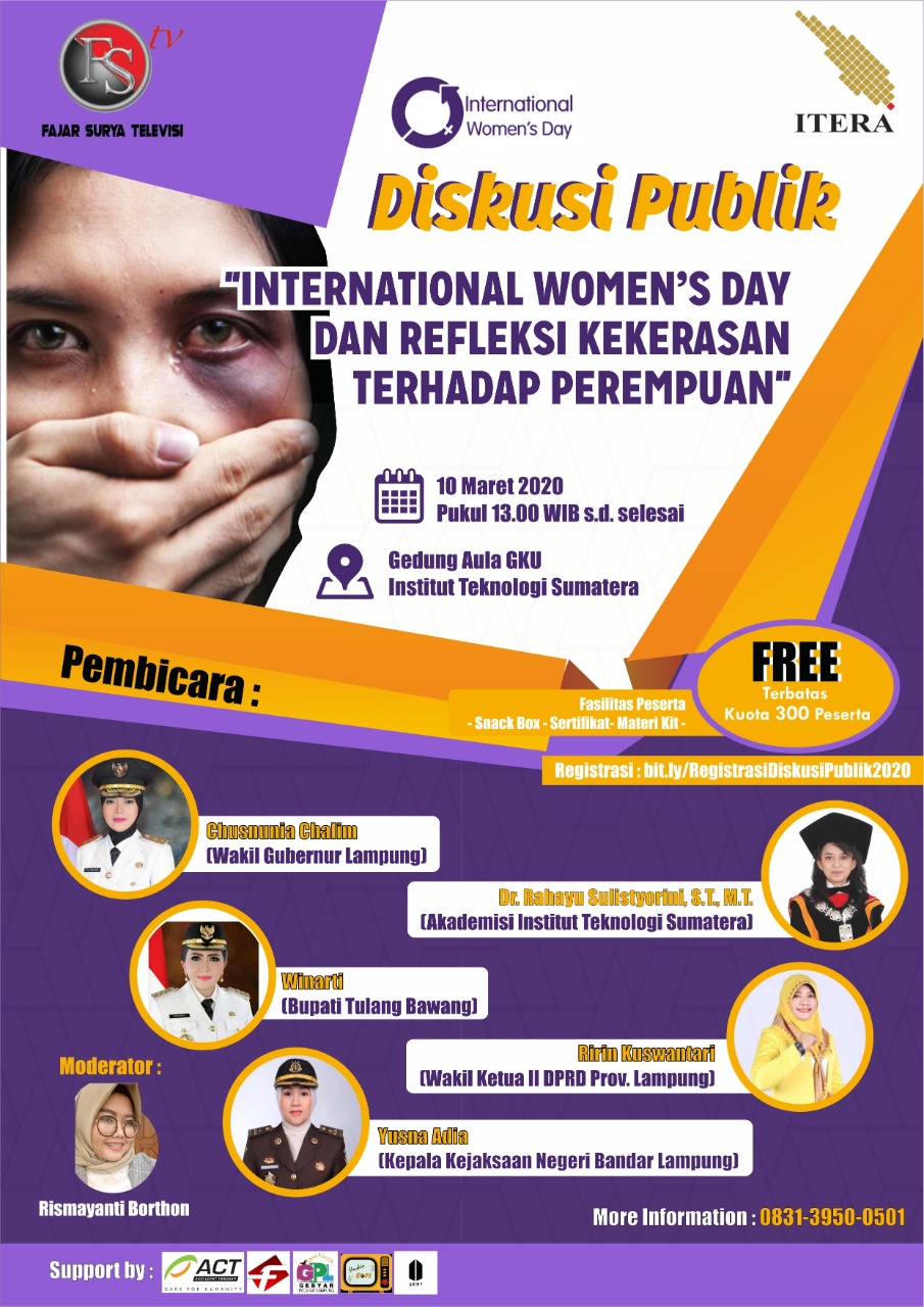 Diskusi Publik Peringatan International Women’s Day 2020 di ITERA