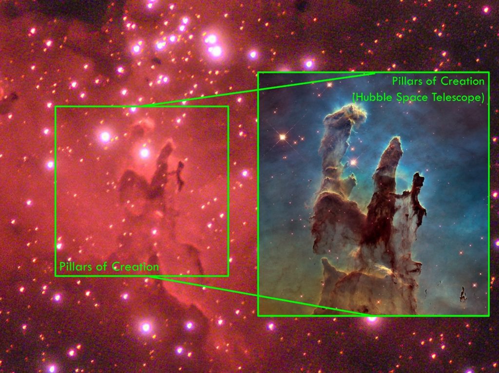 Kenampakan Nebula Messier 16 (M16) atau lebih dikenal dengan sebutan Nebula Elang, yang berhasil diabadikan OAIL ITERA, beberapa waktu lalu Foto : Dok OAIL ITERA