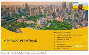 Seminar Daring Teknik Geofisika ITERA Bahas Peran Geofisika dalam Pembangunan Kota dan Pertanian