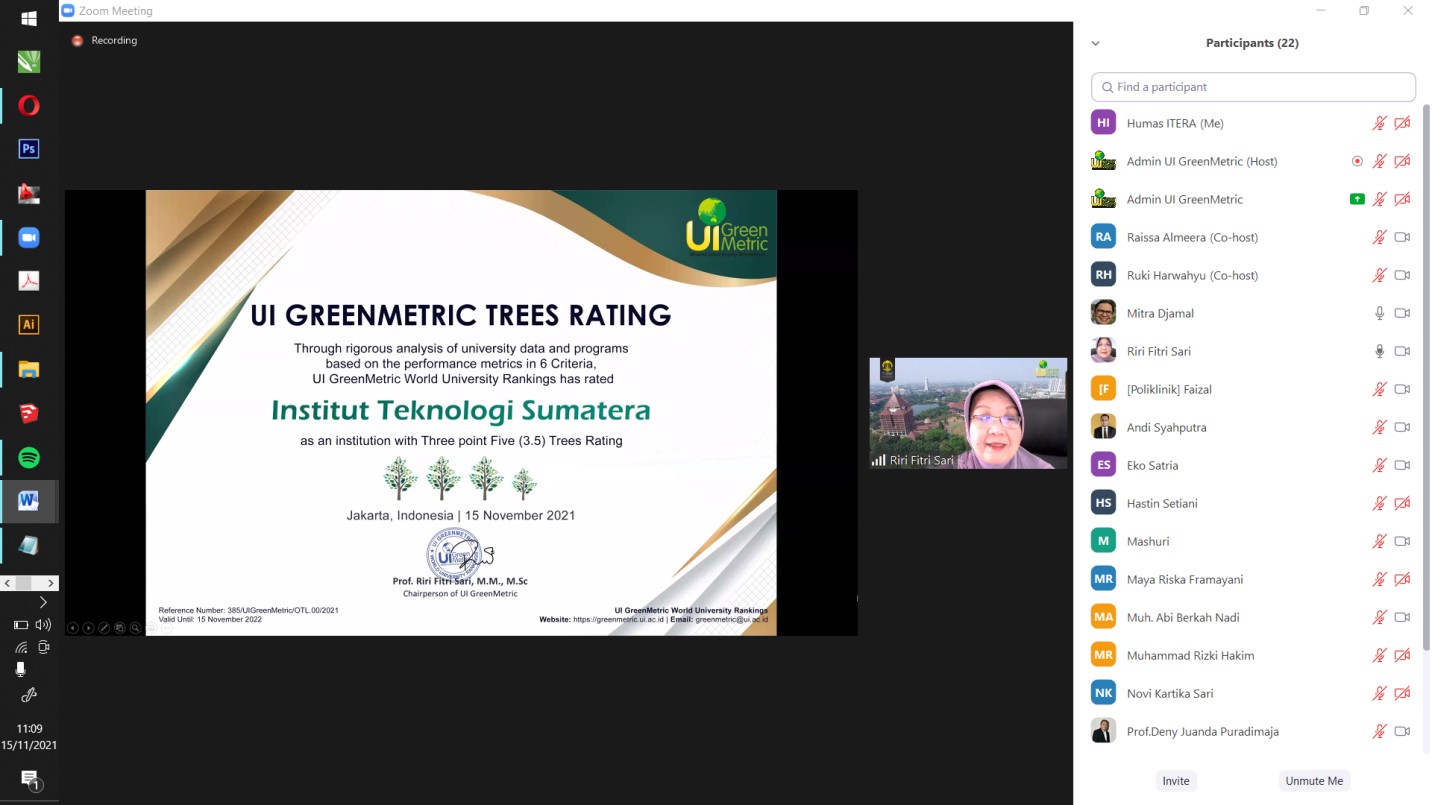 UI GreenMetric ITERA Berkomitmen Menjadi Pengembangan Kampus Hijau