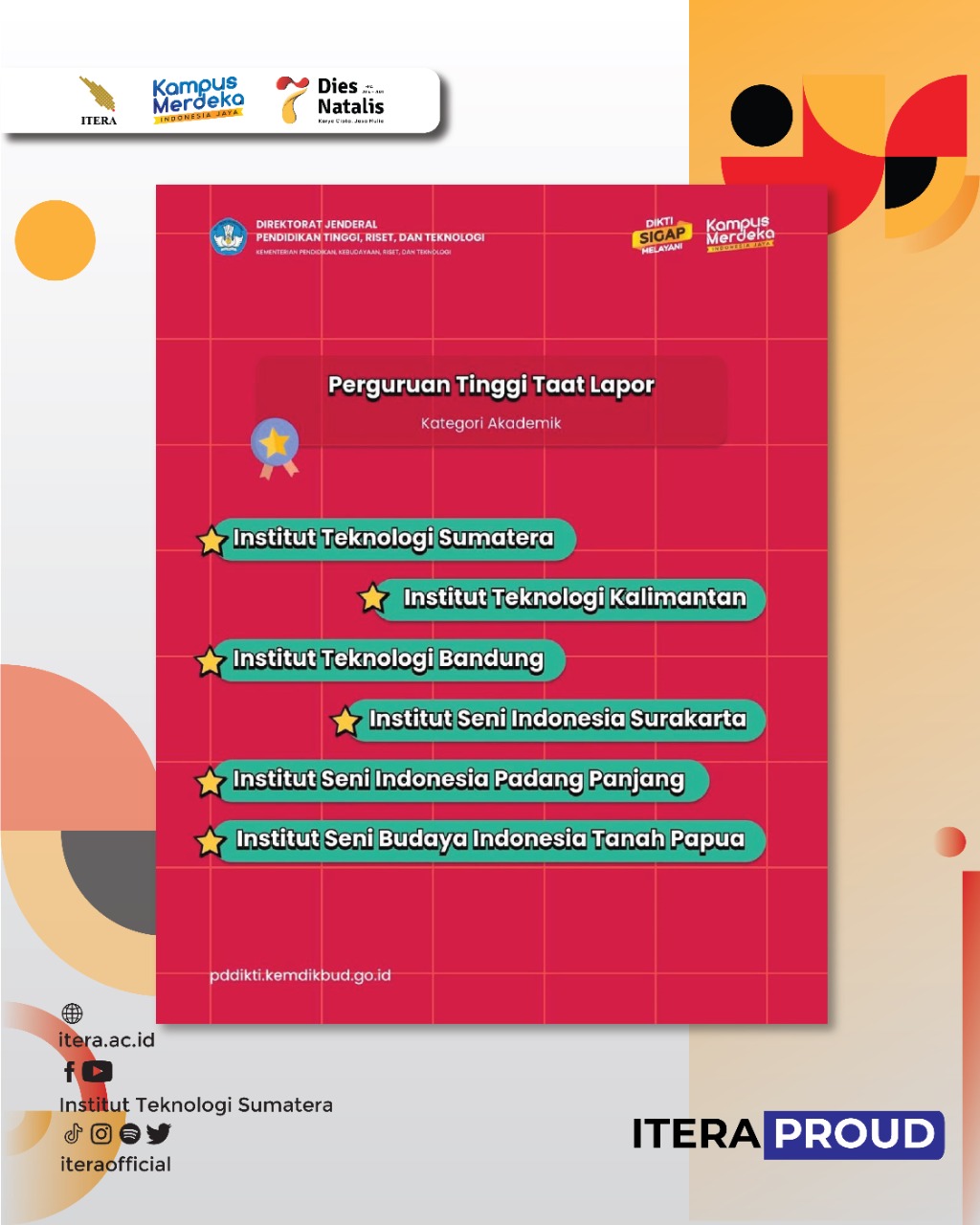 ITERA Raih Predikat Kampus Taat Lapor PDDikti