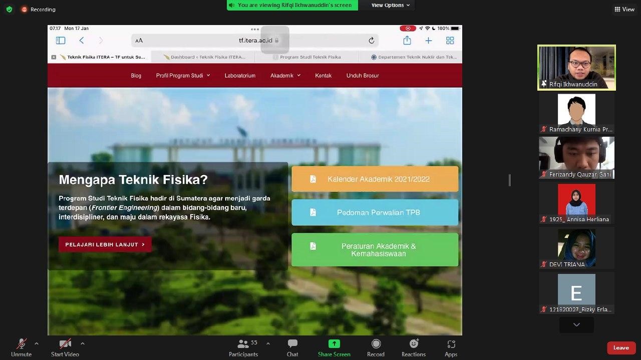 Teknik Fisika ITERA Gelar Workshop Manajemen Website