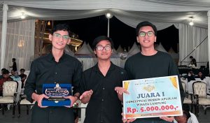 Tiga Mahasiswa ITERA Juara Kompetisi Desain Aplikasi Wisata Lampung