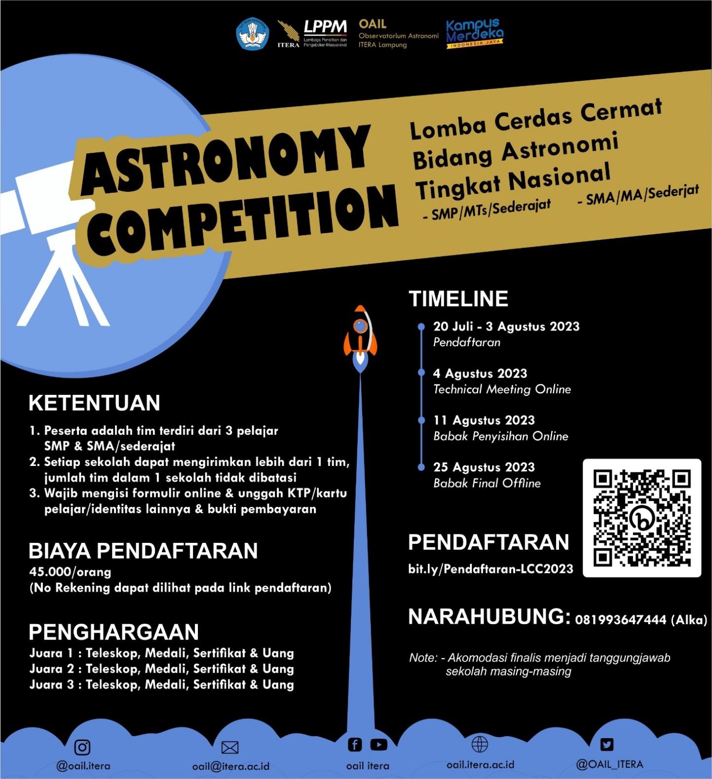 OAIL ITERA adakan Lomba Cerdas Cermat Astronomi Kategori Pelajar