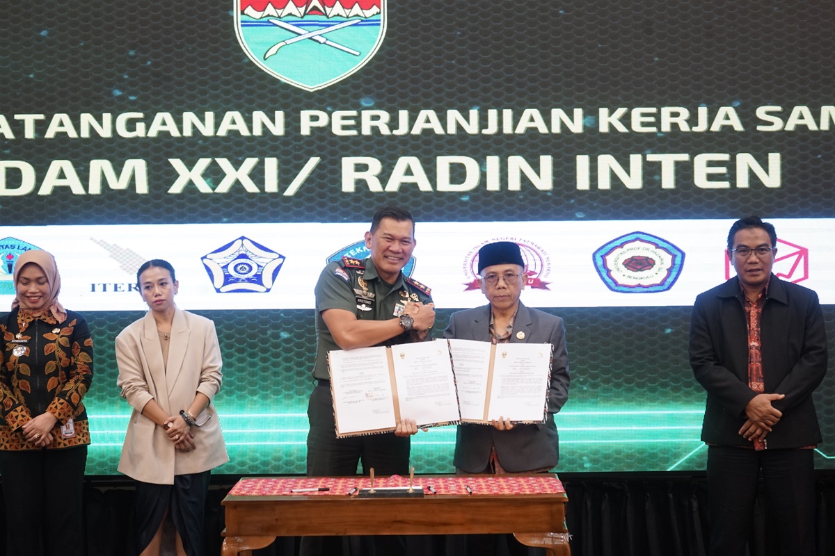 Itera dan Kodam XXI/Radin Inten Sepakati Kerja Sama Pengembangan Pendidikan dan Riset