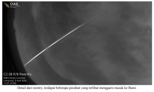 Observatorium Astronomi Itera Identifikasi Benda Jatuh Antariksa di Langit Lampung Badan Roket CZ-3B R/B