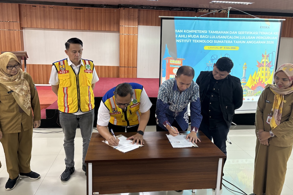 Perkuat Kompetensi Lulusan, Teknik Sipil Itera Jalin Kerja Sama Sertifikasi dengan BJKW II Palembang